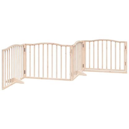 vidaXL Dog Gate with Door Foldable 4 Panels 320 cm Poplar Wood 6