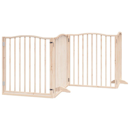 Dog Gate Foldable Panels 160 cm Poplar Wood Width 80 cm Natural 90 cm