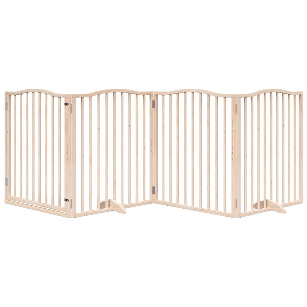 Dog Gate Foldable Panels 160 cm Poplar Wood Width 80 cm Natural 90 cm