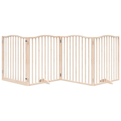 Dog Gate Foldable Panels 160 cm Poplar Wood Width 80 cm Natural 90 cm