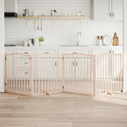Dog Gate Foldable Panels 160 cm Poplar Wood Width 80 cm Natural 90 cm