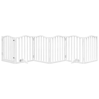 vidaXL Dog Gate with Door Foldable 6 Panels White 300 cm Poplar Wood 3