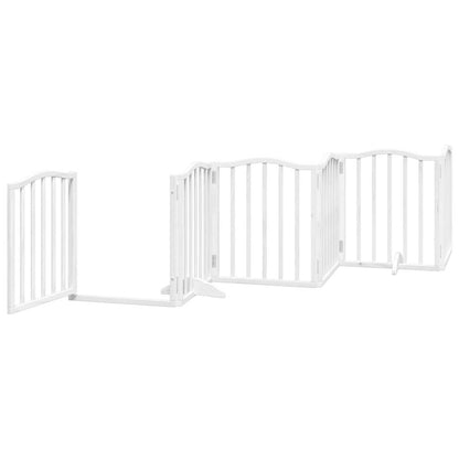 vidaXL Dog Gate with Door Foldable 6 Panels White 300 cm Poplar Wood 4