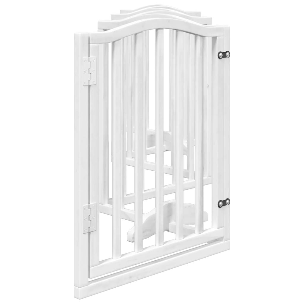 vidaXL Dog Gate with Door Foldable 6 Panels White 300 cm Poplar Wood 5
