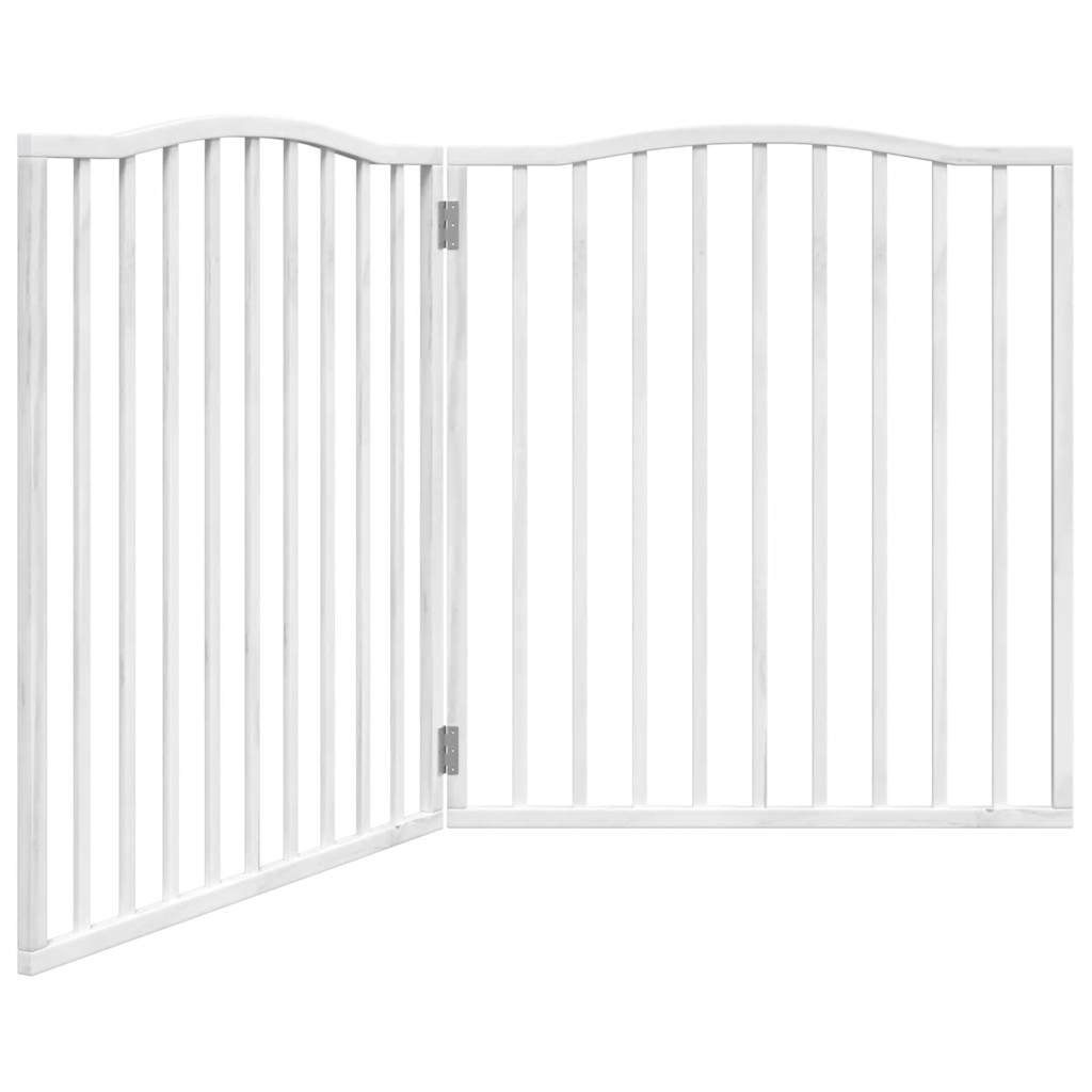Dog Gate Foldable Panels 160 cm Poplar Wood Width 80 cm White 90 cm