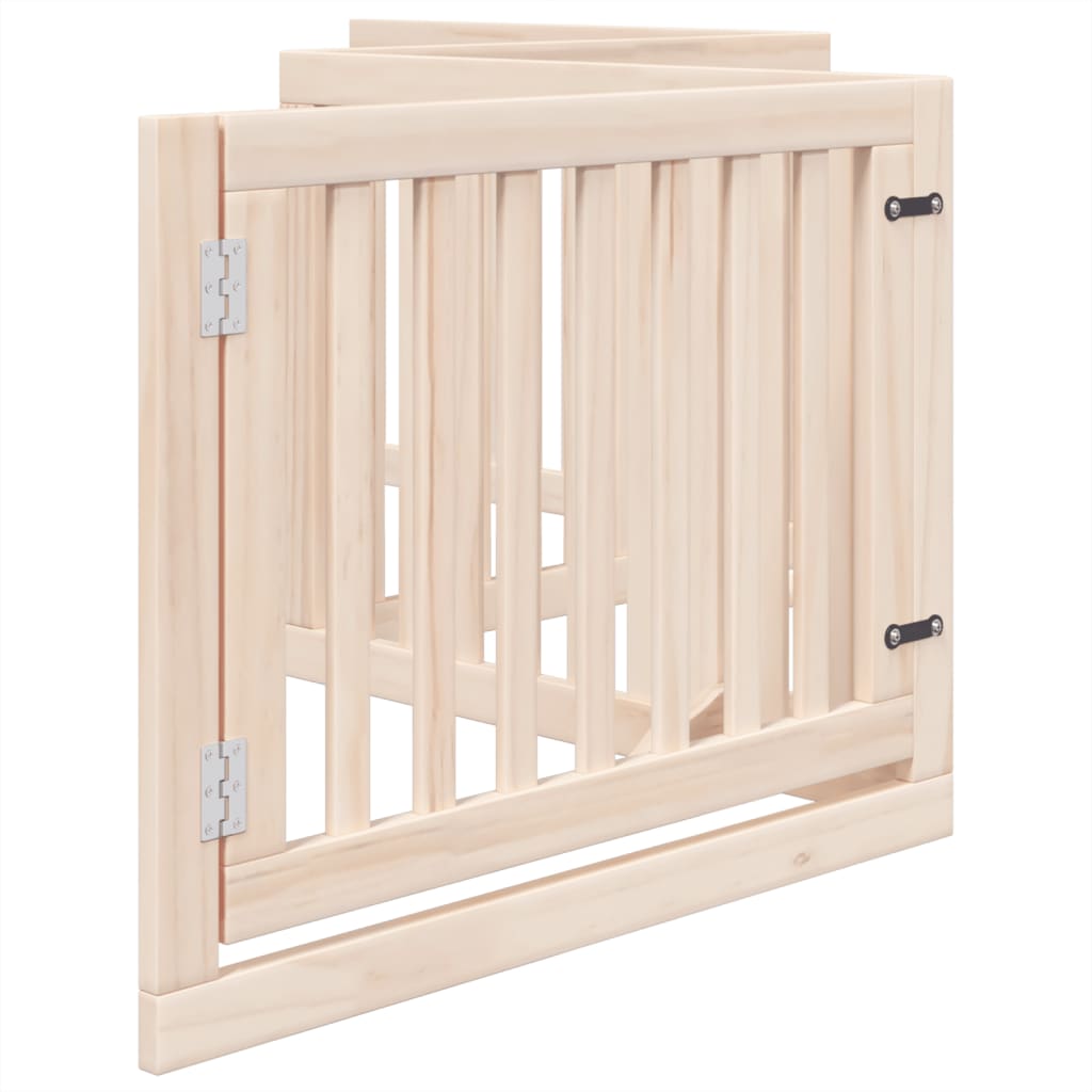 vidaXL Dog Gate with Door Foldable 4 Panels 320 cm Poplar Wood 5