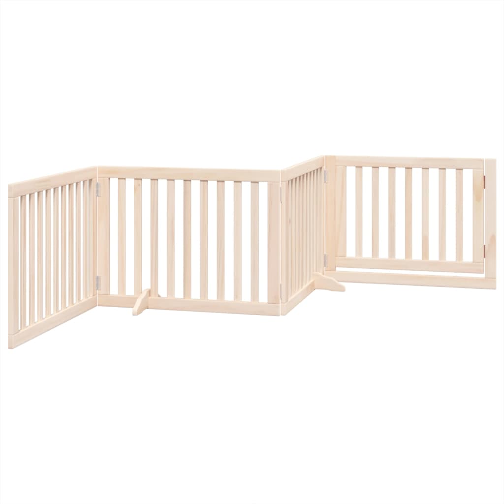 vidaXL Dog Gate with Door Foldable 4 Panels 320 cm Poplar Wood 6