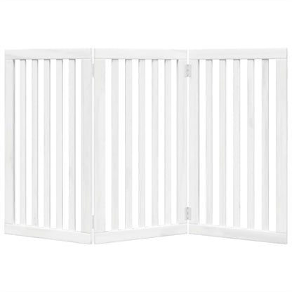vidaXL Dog Gate Foldable 3 Panels White 150 cm Poplar Wood 4