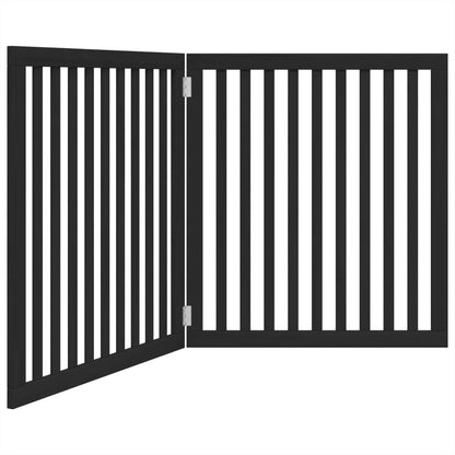 vidaXL Dog Gate Foldable 2 Panels Black 160 cm Poplar Wood 2