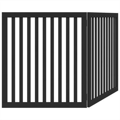 vidaXL Dog Gate Foldable 2 Panels Black 160 cm Poplar Wood 6
