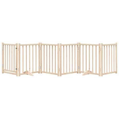 vidaXL Dog Gate with Door Foldable 6 Panels 300 cm Solid Wood Fir 3