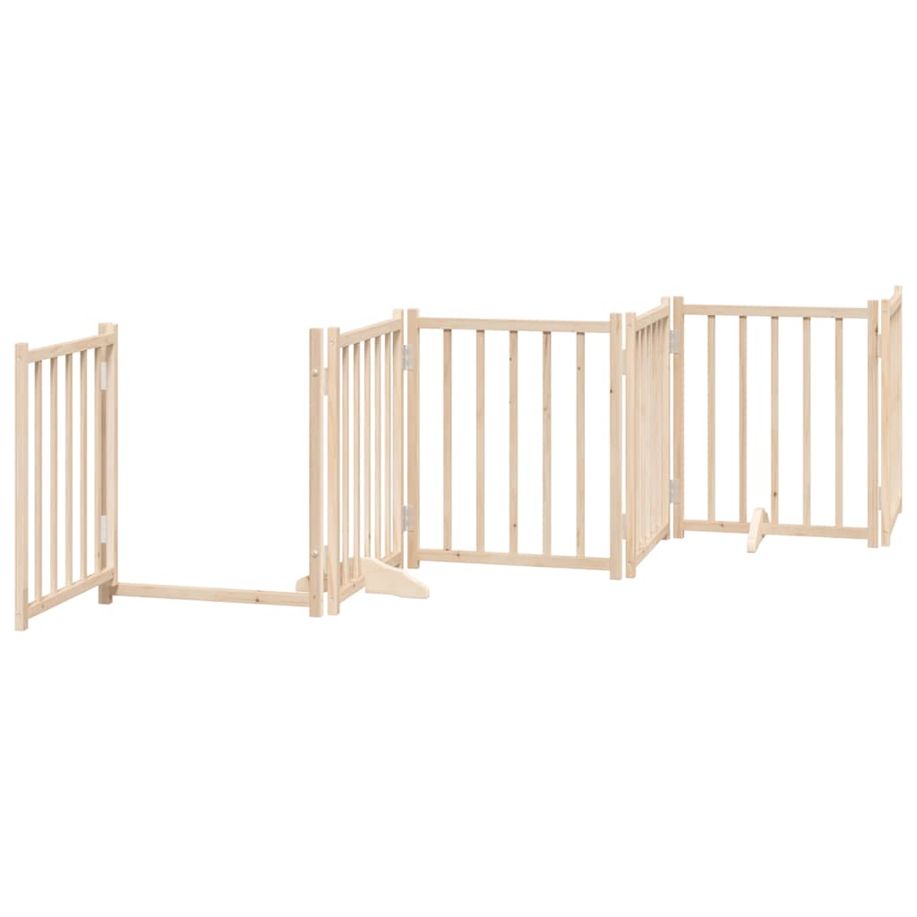 vidaXL Dog Gate with Door Foldable 6 Panels 300 cm Solid Wood Fir 4