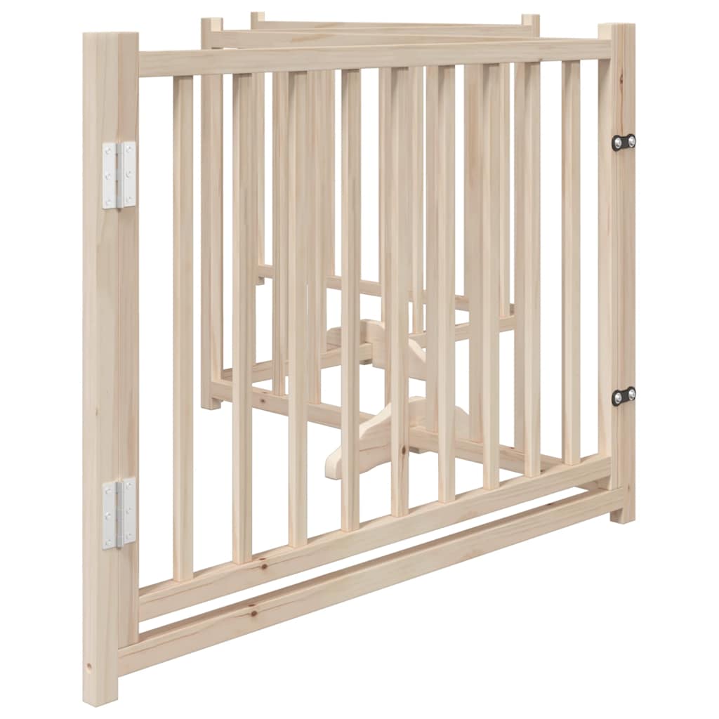 vidaXL Dog Gate with Door Foldable 4 Panels 320 cm Solid Wood Fir 5