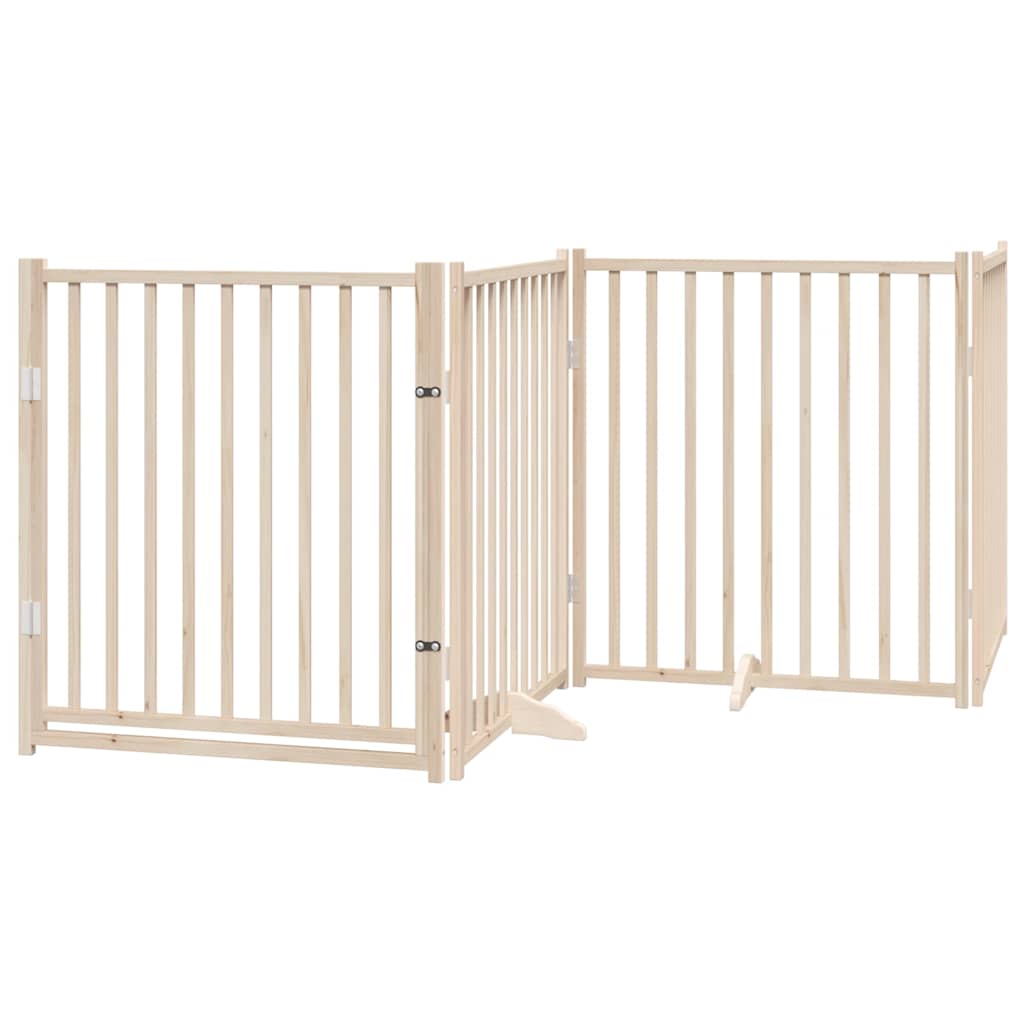 Dog Gate Foldable Panels 160 cm Solid Wood Fir Width 80 cm Natural 90 cm