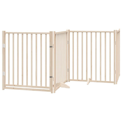 Dog Gate Foldable Panels 160 cm Solid Wood Fir Width 80 cm Natural 90 cm