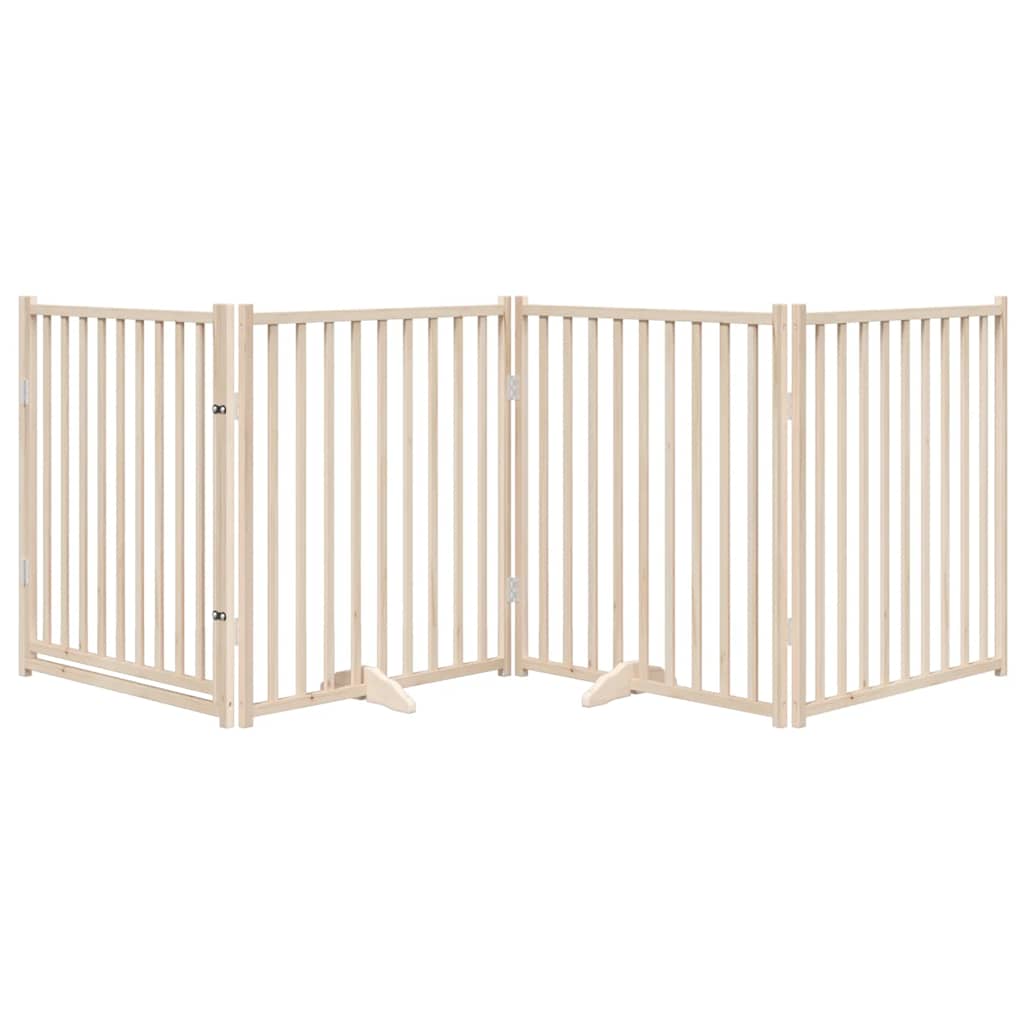 Dog Gate Foldable Panels 160 cm Solid Wood Fir Width 80 cm Natural 90 cm