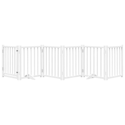 vidaXL Dog Gate with Door Foldable 6 Panels White 300 cm Solid Wood Fir 3