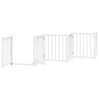 vidaXL Dog Gate with Door Foldable 6 Panels White 300 cm Solid Wood Fir 4