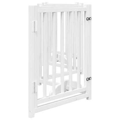 vidaXL Dog Gate with Door Foldable 6 Panels White 300 cm Solid Wood Fir 5
