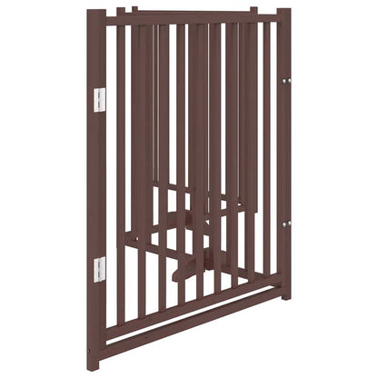vidaXL Dog Gate with Door Foldable 4 Panels Brown Oak 320 cm Solid Wood Fir 5