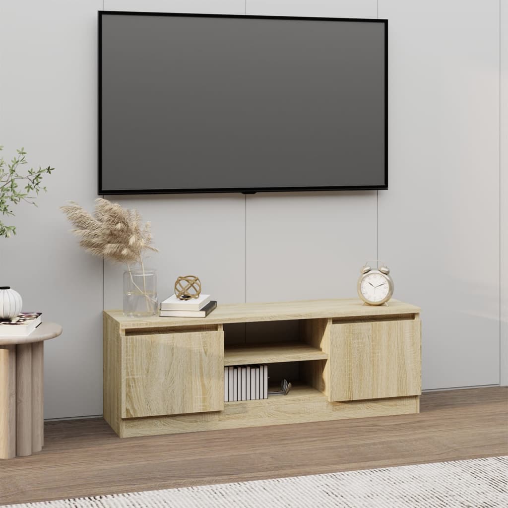vidaXL TV Cabinet with Door Sonoma Oak 102x30x36 cm 1
