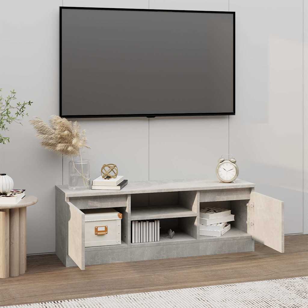 vidaXL TV Cabinet with Door Concrete Grey 102x30x36 cm 3