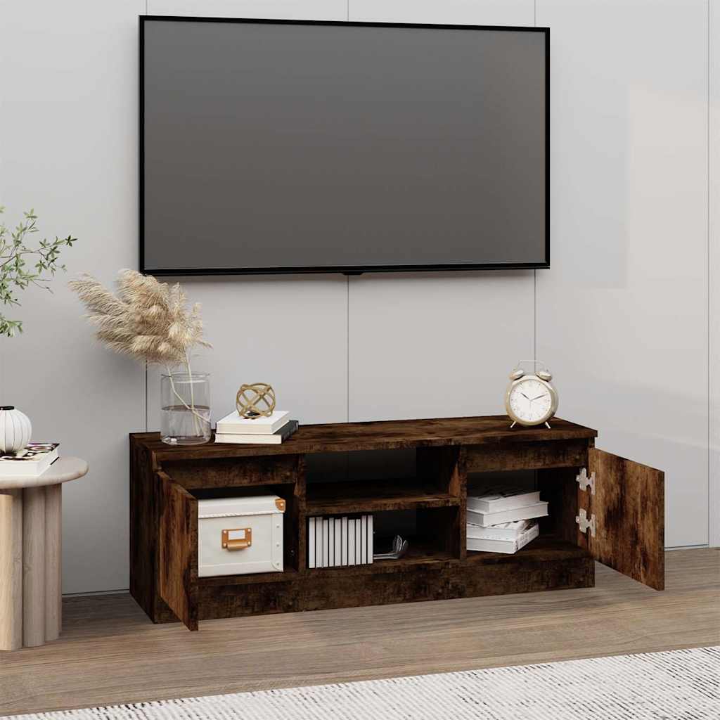 vidaXL TV Cabinet with Door Smoked Oak 102x30x36 cm 3