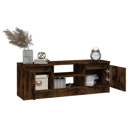 vidaXL TV Cabinet with Door Smoked Oak 102x30x36 cm 4