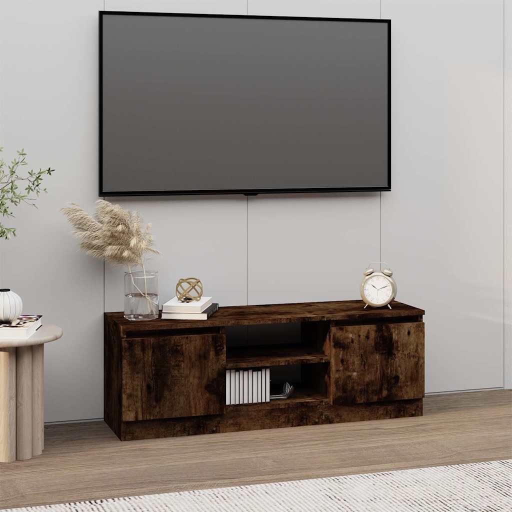 vidaXL TV Cabinet with Door Smoked Oak 102x30x36 cm 1