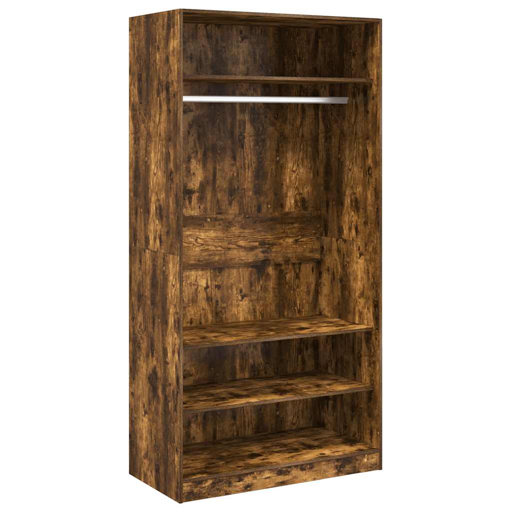 vidaXL Wardrobe Smoked Oak 100x50x200 cm Engineered Wood 2
