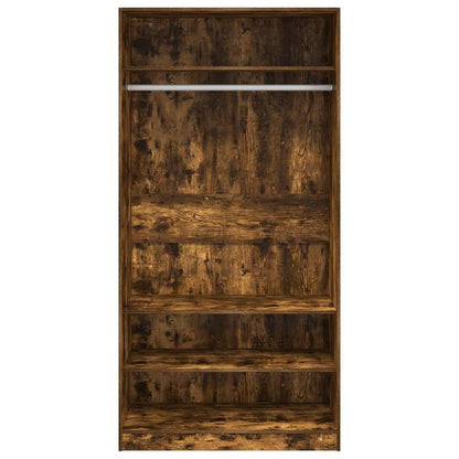 vidaXL Wardrobe Smoked Oak 100x50x200 cm Engineered Wood 4