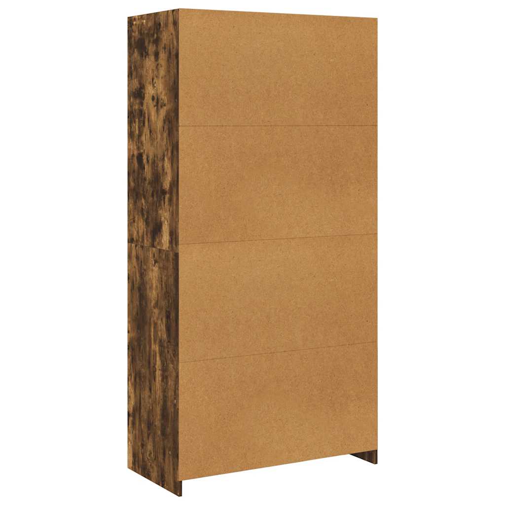 vidaXL Wardrobe Smoked Oak 100x50x200 cm Engineered Wood 6