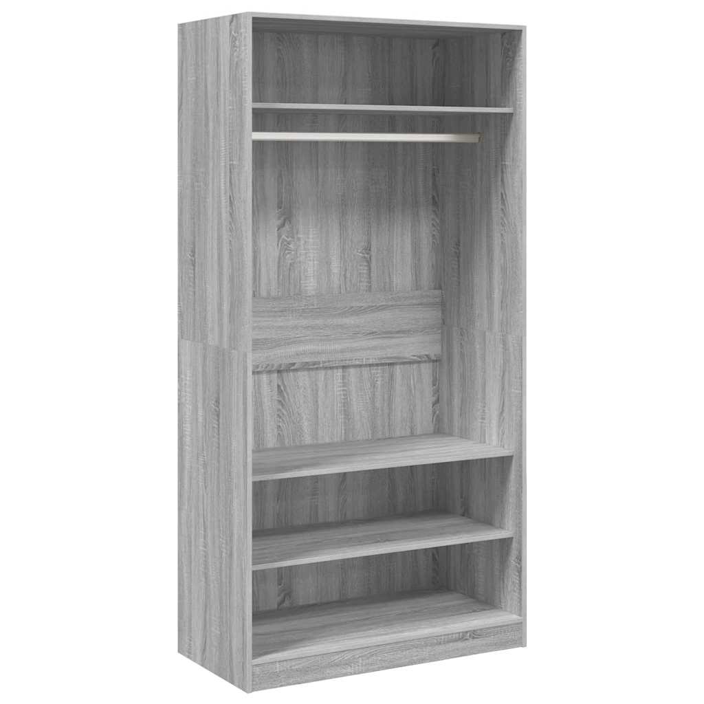 vidaXL Wardrobe Grey Sonoma 100x50x200 cm Engineered Wood 2