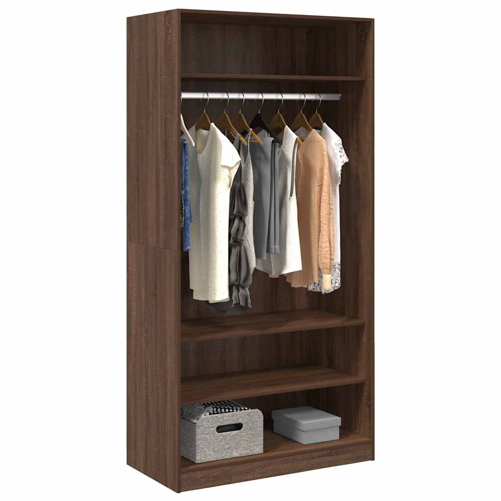 vidaXL Wardrobe Brown Oak 100x50x200 cm Engineered Wood 3