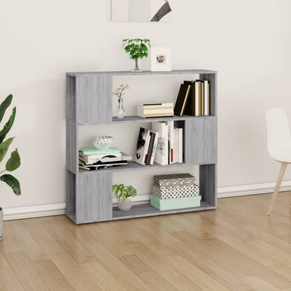 vidaXL Book Cabinet/Room Divider Grey Sonoma 100x24x94 cm 3
