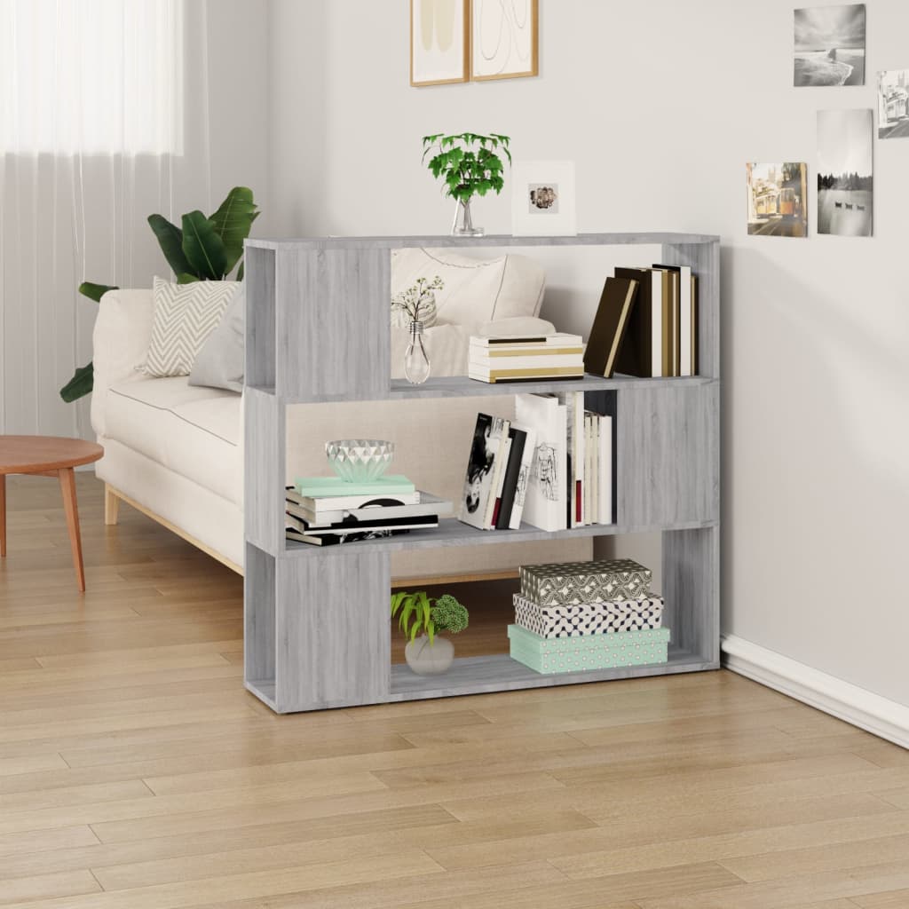vidaXL Book Cabinet/Room Divider Grey Sonoma 100x24x94 cm 1