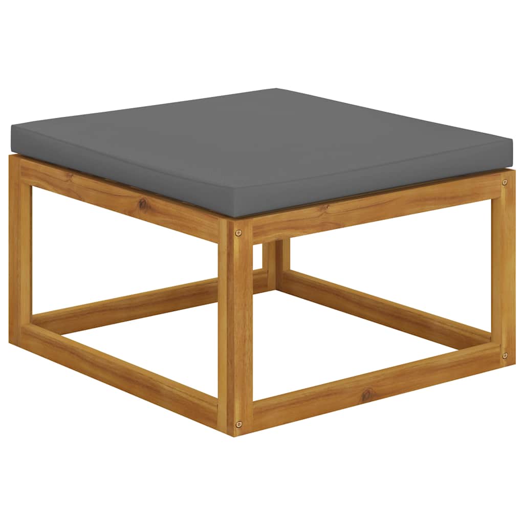 vidaXL Footrest with Dark Grey Cushion Solid Wood Acacia 1
