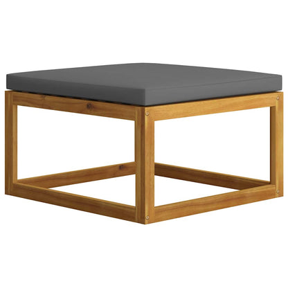 vidaXL Footrest with Dark Grey Cushion Solid Wood Acacia 4
