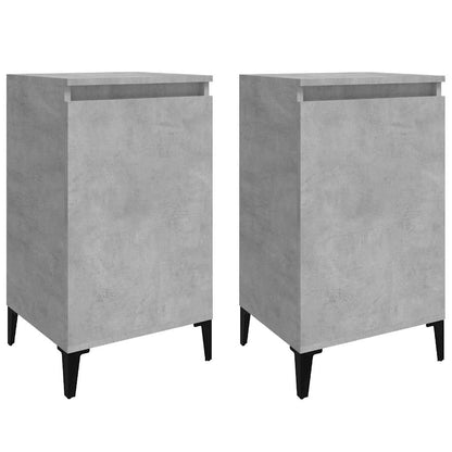 vidaXL Bedside Cabinets 2 pcs Concrete Grey 40x35x70 cm Engineered Wood 2