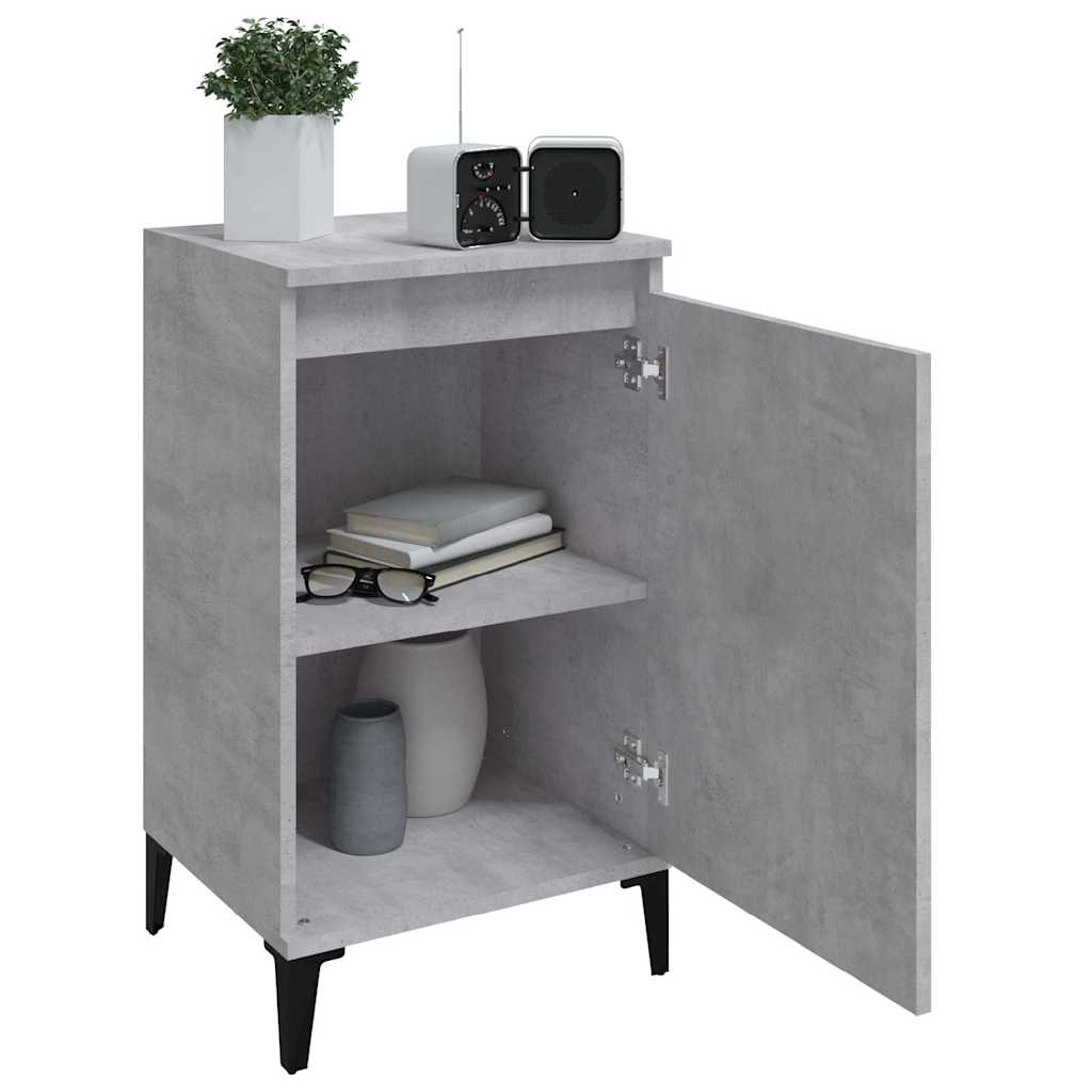 vidaXL Bedside Cabinets 2 pcs Concrete Grey 40x35x70 cm Engineered Wood 4
