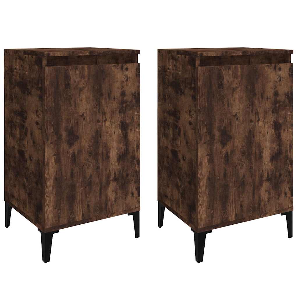 vidaXL Bedside Cabinets 2 pcs Smoked Oak 40x35x70 cm Engineered Wood 2