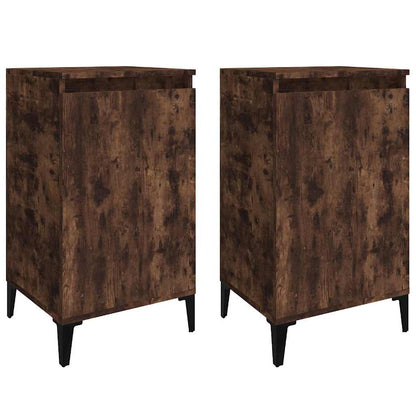 vidaXL Bedside Cabinets 2 pcs Smoked Oak 40x35x70 cm Engineered Wood 2