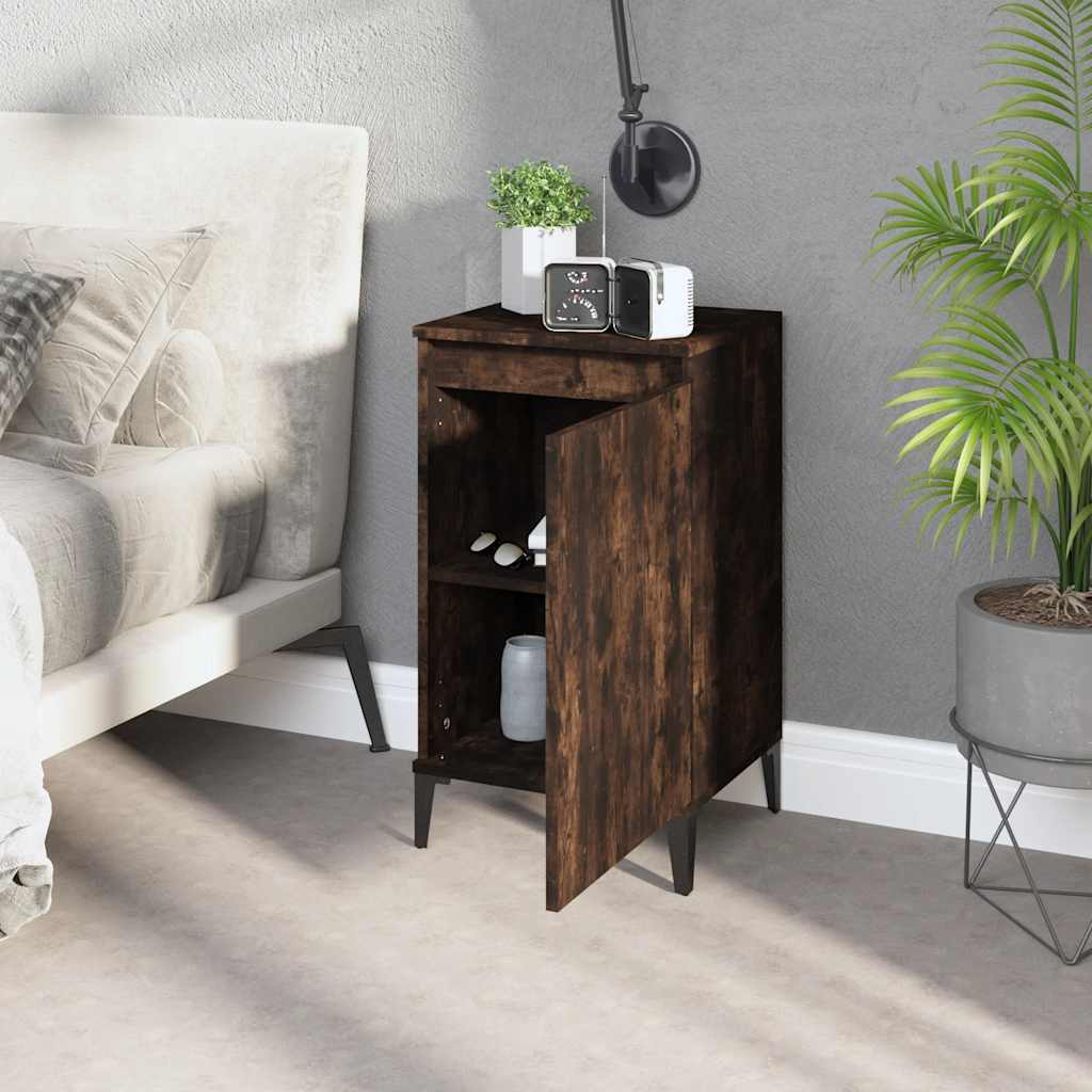 vidaXL Bedside Cabinets 2 pcs Smoked Oak 40x35x70 cm Engineered Wood 3