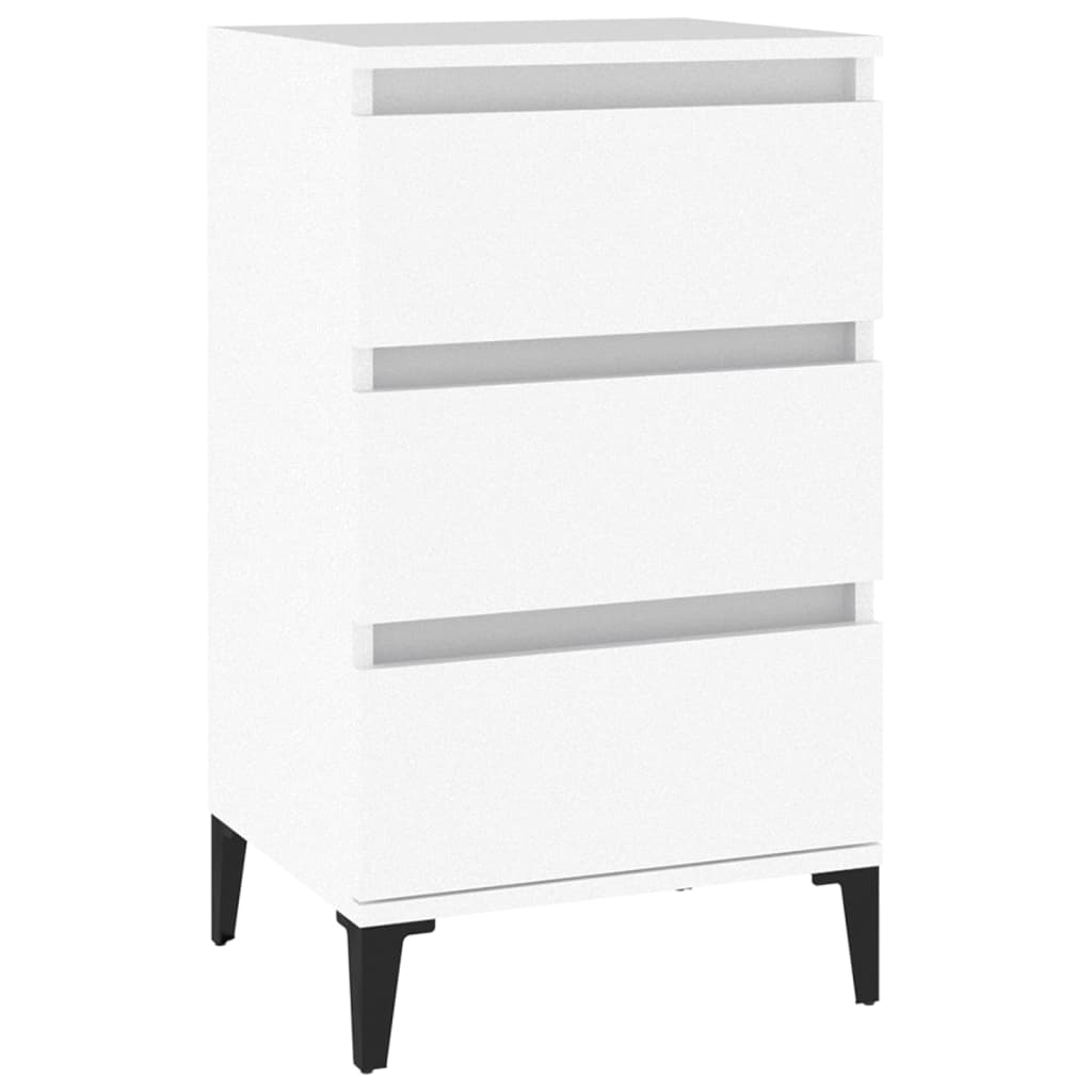 vidaXL Bedside Cabinet White 40x35x70 cm Engineered Wood 2