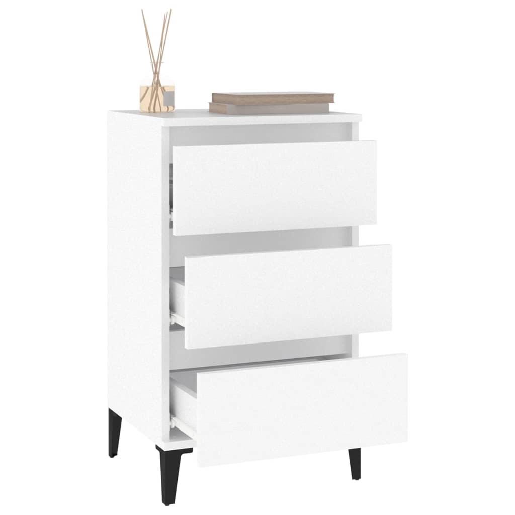 vidaXL Bedside Cabinet White 40x35x70 cm Engineered Wood 4