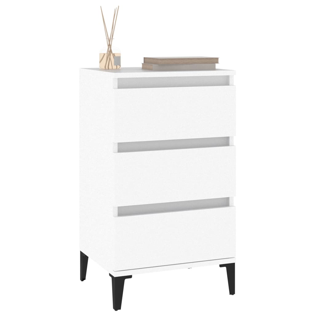 vidaXL Bedside Cabinet White 40x35x70 cm Engineered Wood 5