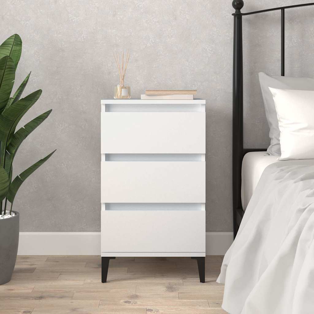 vidaXL Bedside Cabinet White 40x35x70 cm Engineered Wood 1