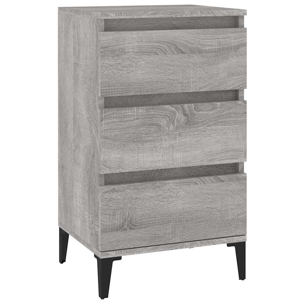 vidaXL Bedside Cabinet Grey Sonoma 40x35x70 cm Engineered Wood 2