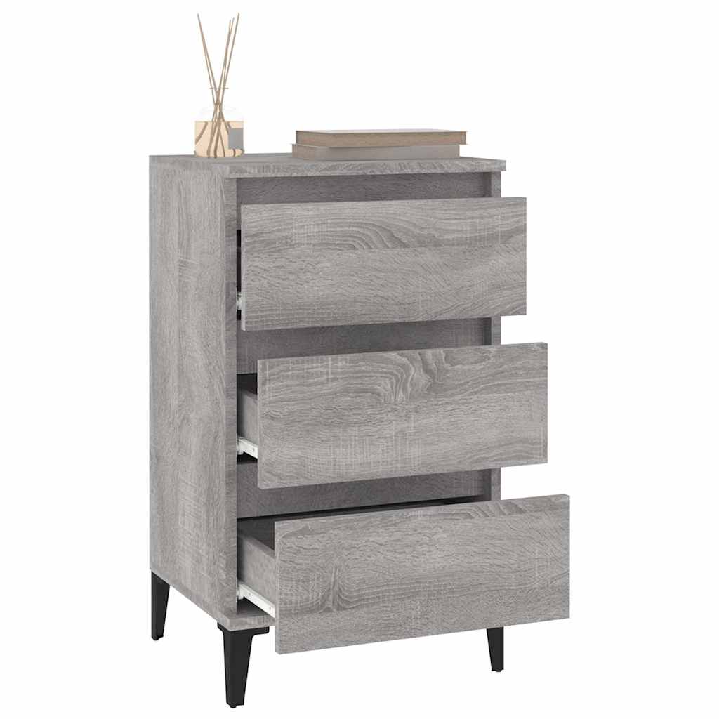 vidaXL Bedside Cabinet Grey Sonoma 40x35x70 cm Engineered Wood 5