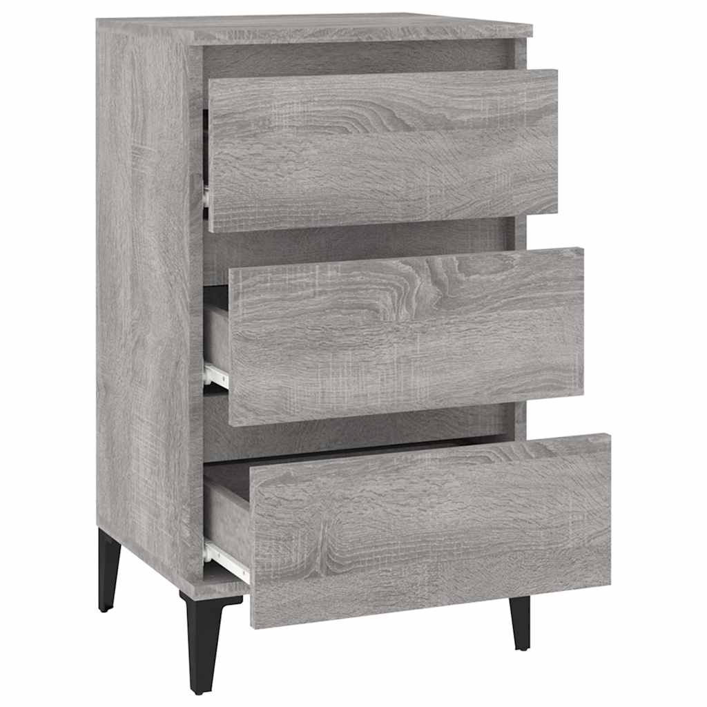 vidaXL Bedside Cabinet Grey Sonoma 40x35x70 cm Engineered Wood 6
